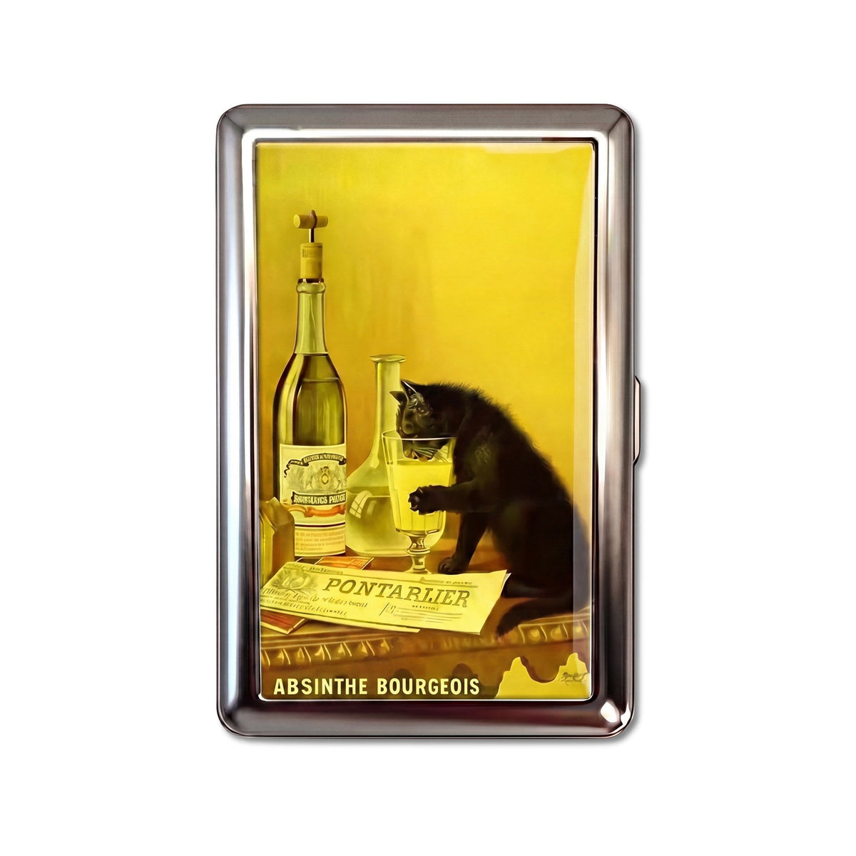 Porte-cartes ANTID0TE Absinthe Cat — vue du modèle
